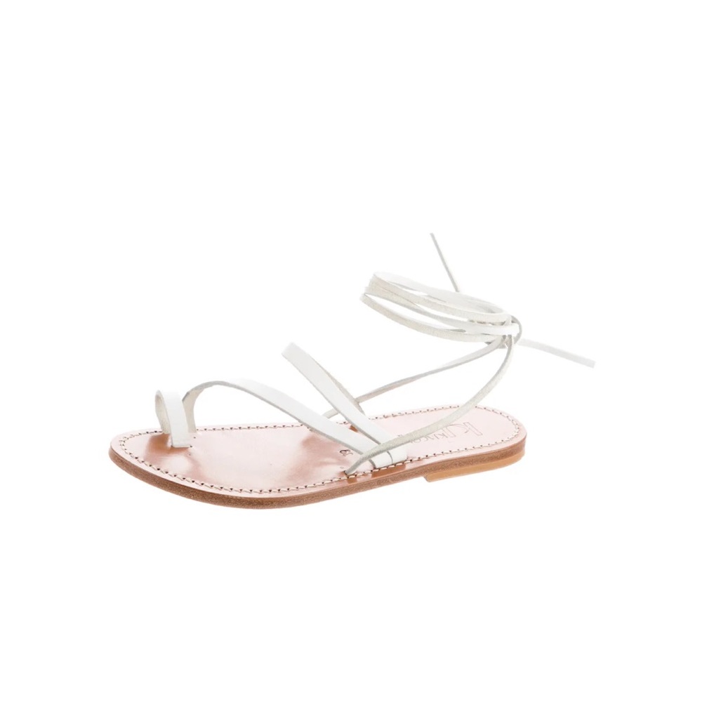 K Jacques white leathers sandals size 39